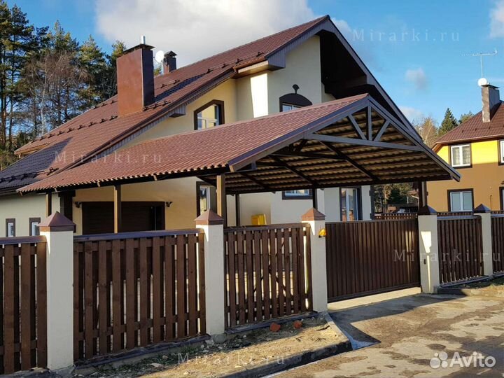 Навес из металлочерепицы