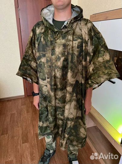 Плащ дождевик пончо тактический (мох)