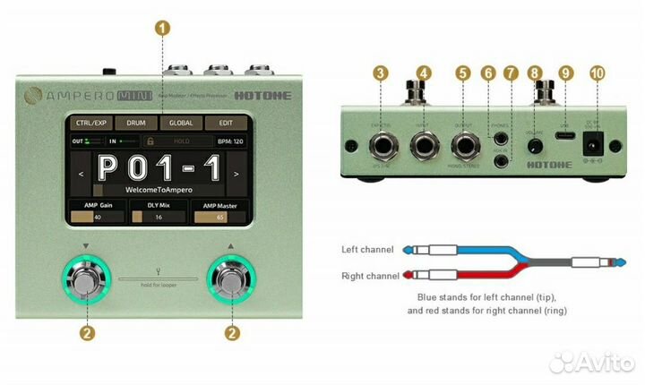 Гитарный процессор Hotone Ampero mini. Новый
