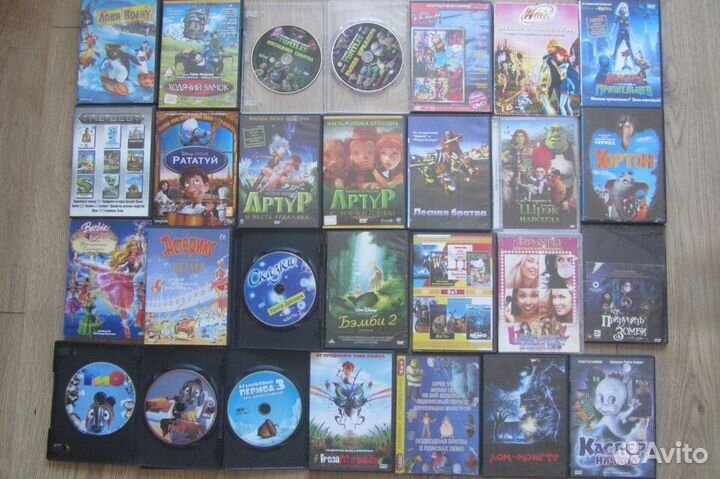 Диски DVD с зарубежными мультфильмами.Диски 3D