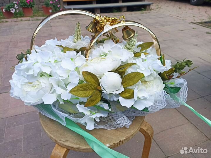 Фата и кольца на машину жениха и невесты