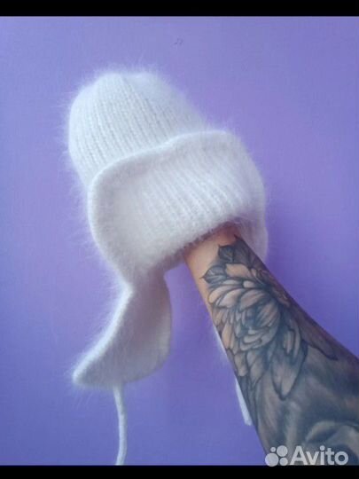 Шапка ушанка из пуха норки