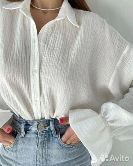 Рубашка белая женская 46