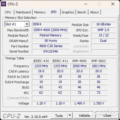 Озу Patriot DDR4 4000mhz Viper Elite II 2x16Gb