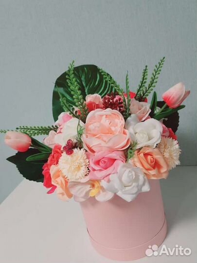 Букет из мыльных цветов для учителе и воспитателей