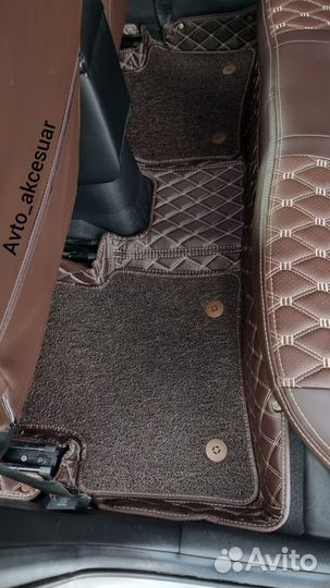 Чехлы Хендай Солярис / Киа Рио - VW Polo Коричнев