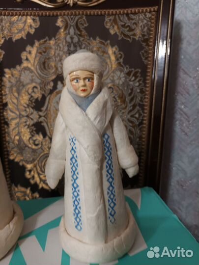 Дед Мороз и Снегурочка папье маше СССР