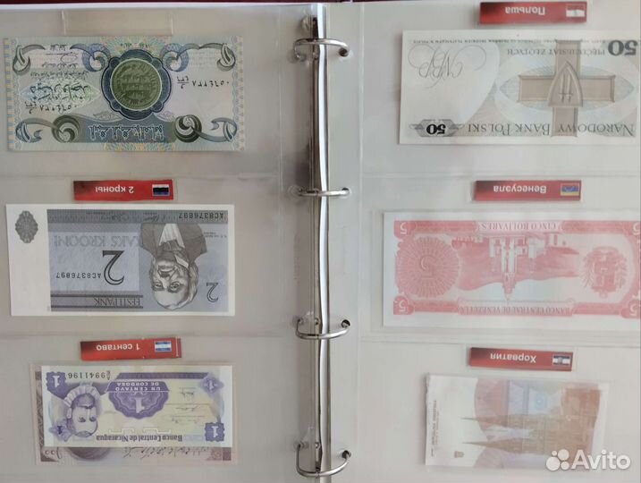 Альбом с банкнотами и монетами