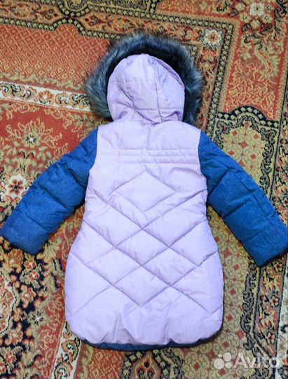 Пальто зимнее для девочки 104, на очень худенькую