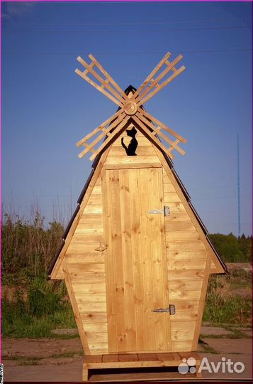 Дачный туалет деревянный BLU784