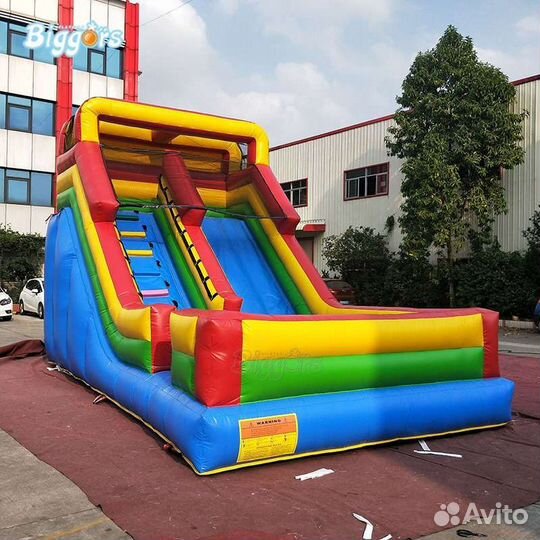 Детский надувной батут с горкой бу