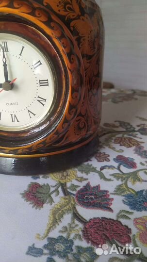 Часы каминные в стиле хохлома
