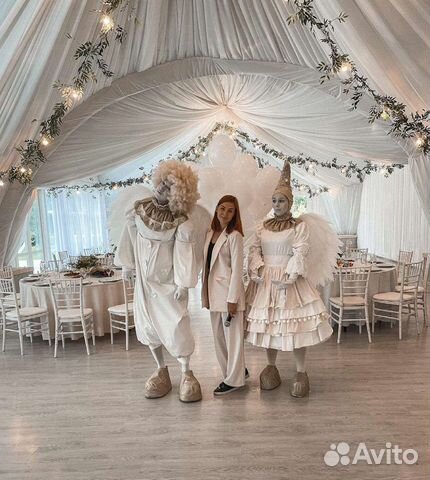 Артисты на мероприятие.Мимы.Ангелы.Встреча гостей