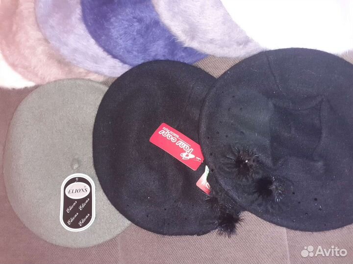 Берет женский, комплекты берет вязаный+шарф