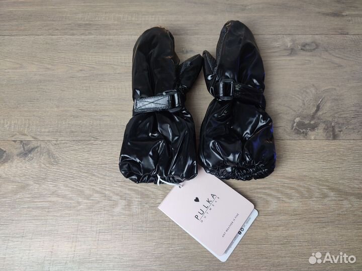 Варежки Pulka Чёрный глянец