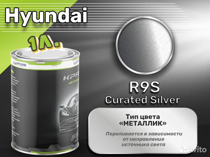 Краска Luxfore 1л. (Hyundai R9S Curated Silver)