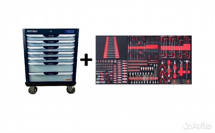 Тележка 7 ящиков с инструментом 277 предметов