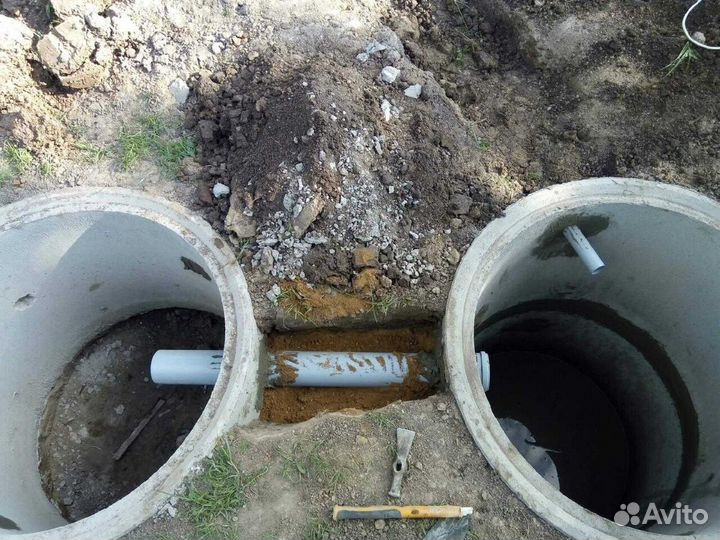 Септик из бетонных колец под ключ с установкой