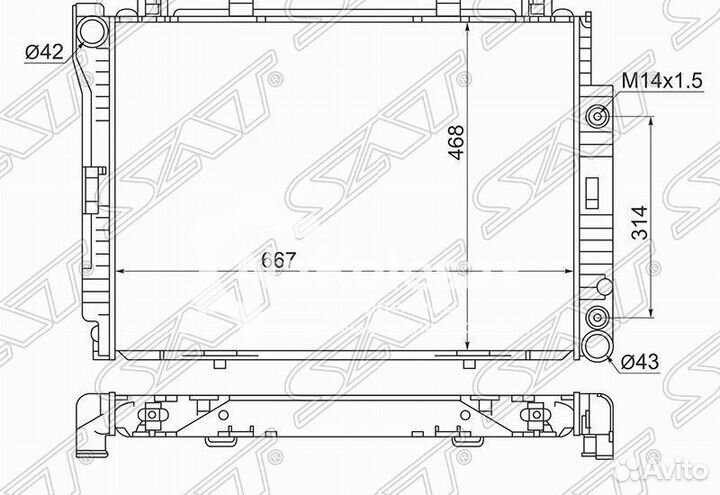 Радиатор mercedes S-class W140 3.0TD/3.5TD 91-98