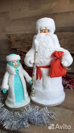 Ватный Дед Мороз, снегурочка