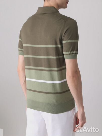 Поло хлопковое в полоску Canali