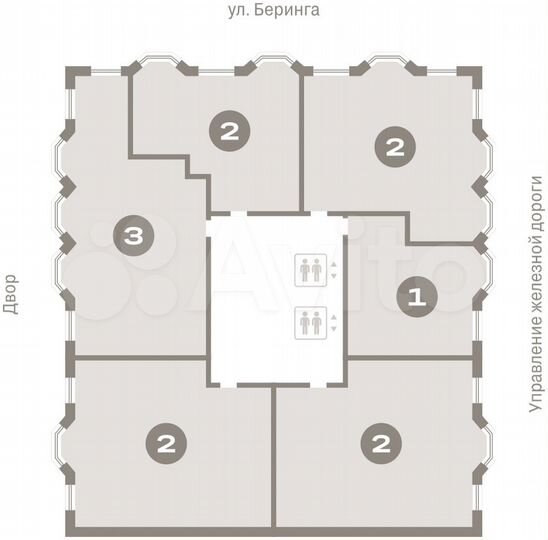 2-к. квартира, 64,2 м², 5/14 эт.