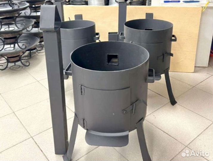 Печка для казана с трубой