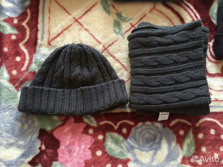 Комплект шапка и шарф мужской