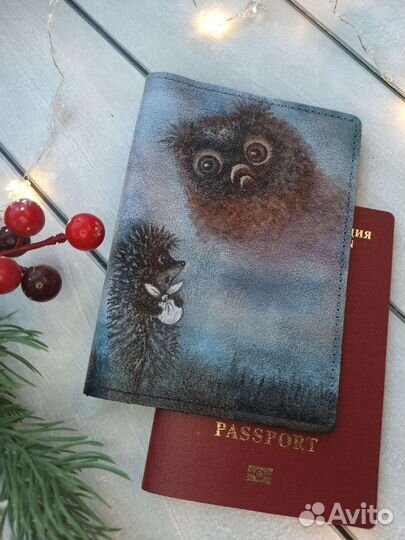 Обложка на паспорт натуральная кожа