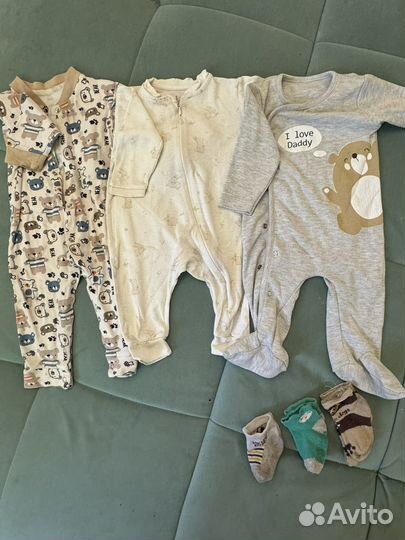 Пакет одежды(Комбинезоны, слипы 62-68-74)