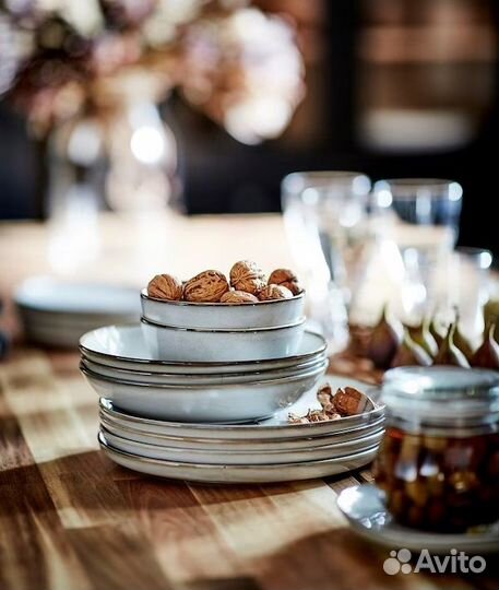 Набор посуды Икеа Гладелиг Gladelig, серый