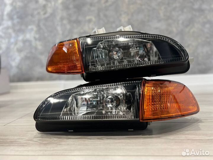 Фары Depo Black передние Honda CIvic V