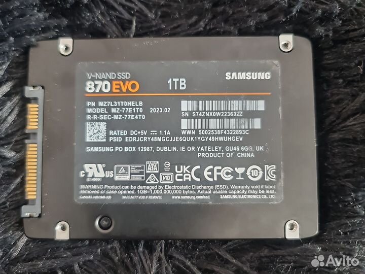 Ssd samsung 870 evo 1tb