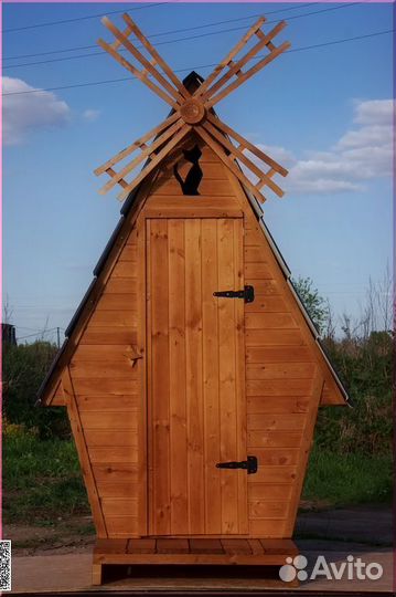 Дачный туалет деревянный DRE453