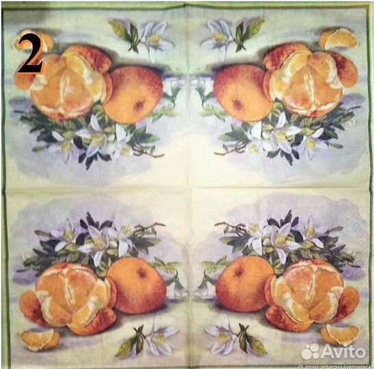 Салфетки для декупажа, фрукты, 10 вариантов