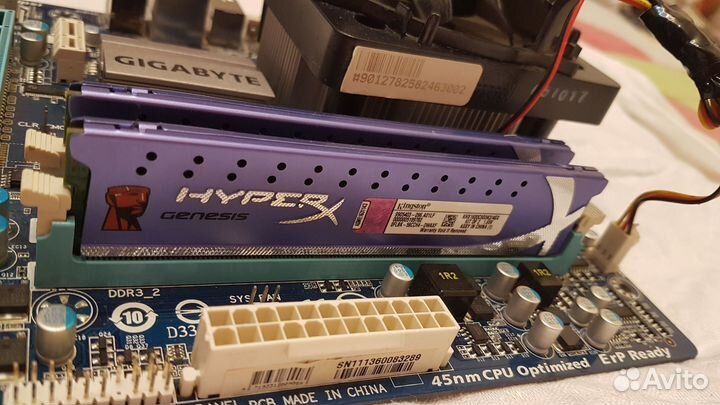 Материнская плата Gigabyte + проц +озу + кулер