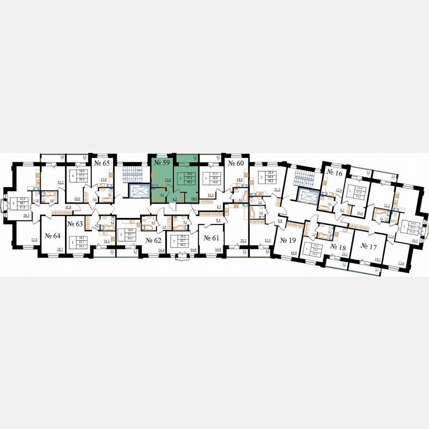 1-к. квартира, 39,2 м², 5/8 эт.
