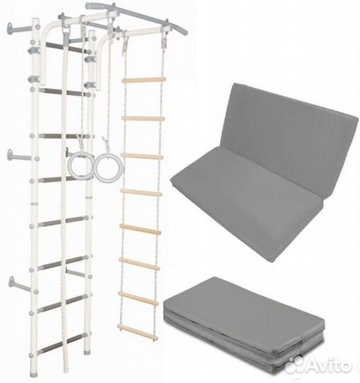 Детская шведская стенка + мат (пастель)