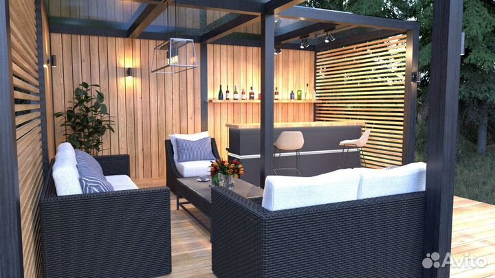 Беседка с барной стойкой 36м2