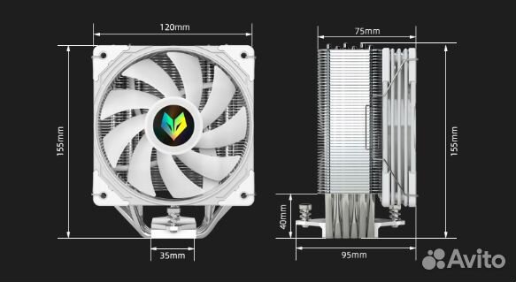 Башня 6 трубок TDP 165w A-RGB 120мм 115Х/1700/AMD