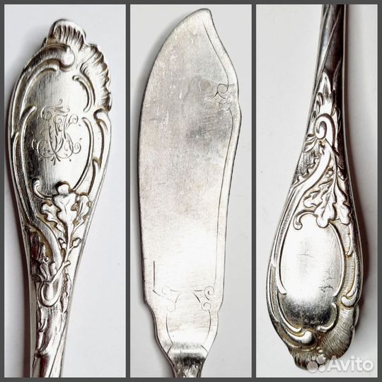 Два старинных ножа для сыра. Посеребрение