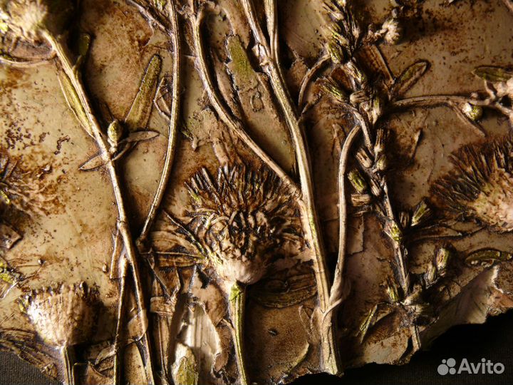 Гипсовое панно, ботанический барельеф