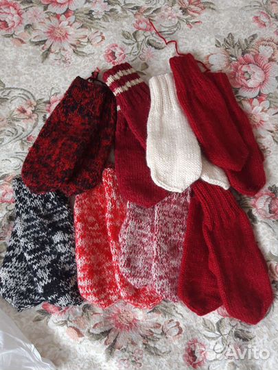 Варежки женские шерсть