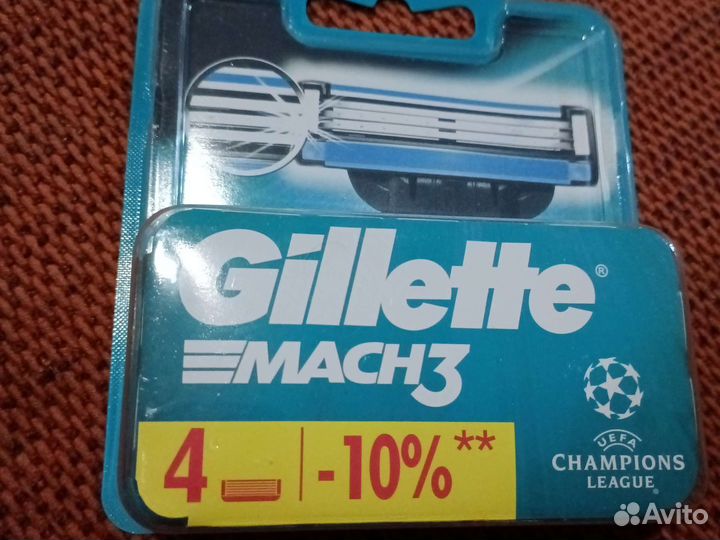 6у4. Gillette mach3 4 шт