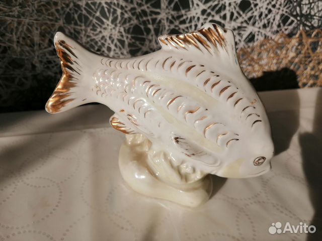 Фарфоровая статуэтка карп Дулево 54 год