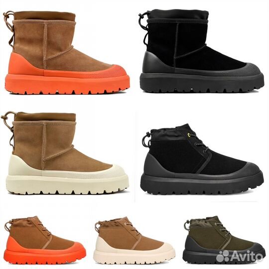 Угги UGG Hybrid Tasman кожаные черные