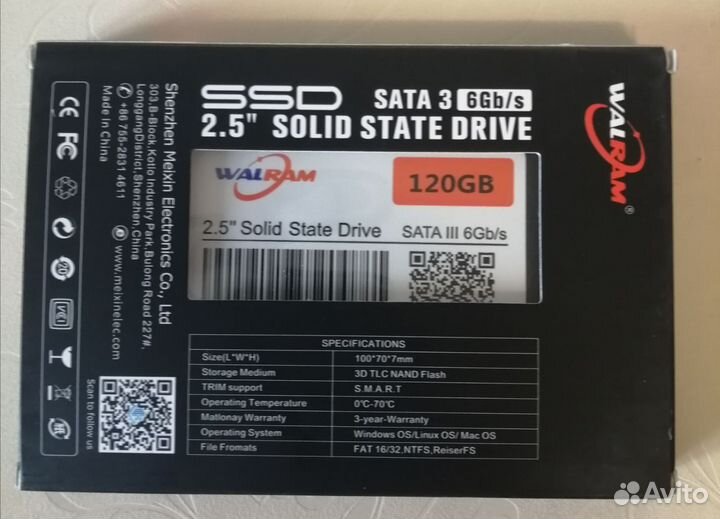 Новый SSD walram 120gb
