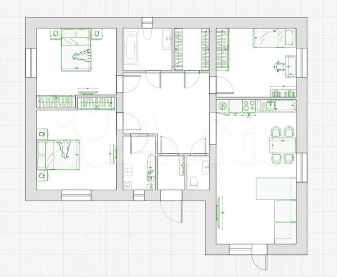 Дом 126 м² на участке 15 сот.