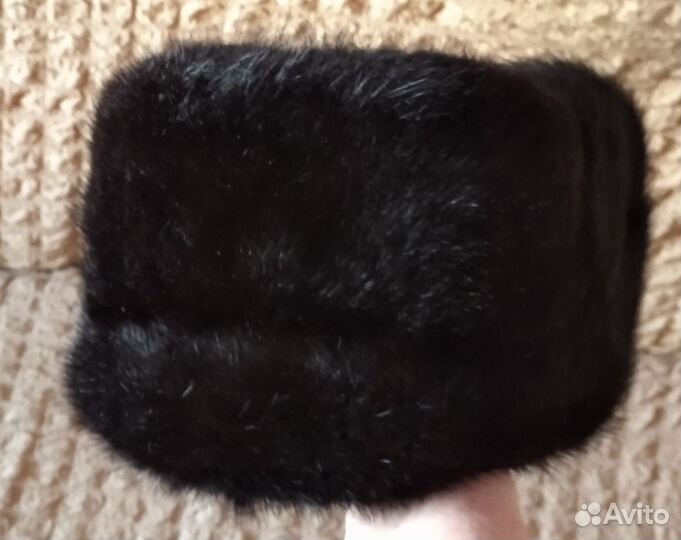 Норковая новая мужская шапка с козырьком 58см