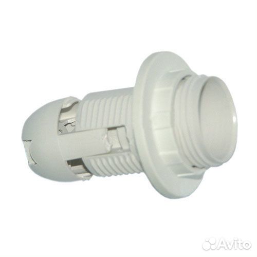 Патрон Е14 белый пластиковый люстр. с кольцом Nav